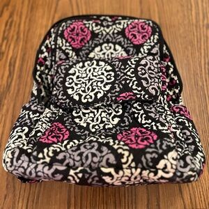 Vera Bradley Black and Pink Patterned Backpack